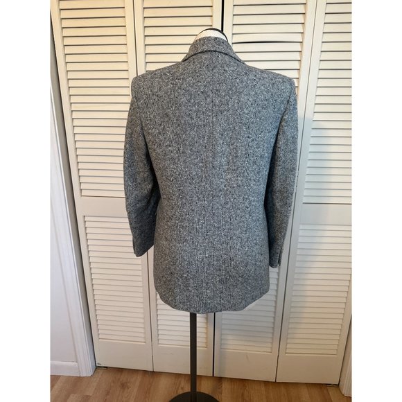 Vintage Orvis Wool Tweed Jacket Women Gray 12 Blazer Single Button Double Pocket - Picture 5 of 8